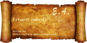 Erhard Ambró névjegykártya